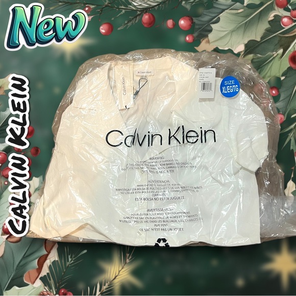 New Calvin Klein Short Sleeve Crop Button-Up Shirt - Picture 4 of 4